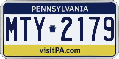 PA license plate MTY2179
