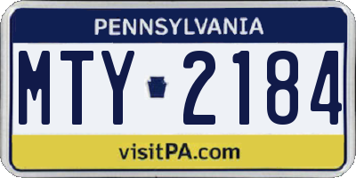 PA license plate MTY2184