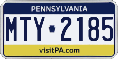 PA license plate MTY2185
