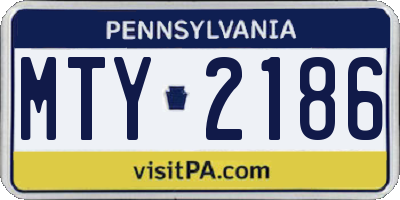 PA license plate MTY2186
