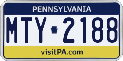 PA license plate MTY2188