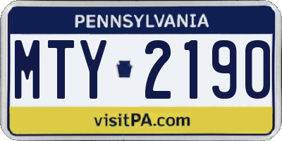 PA license plate MTY2190