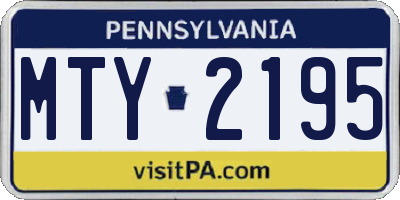 PA license plate MTY2195