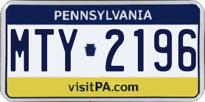 PA license plate MTY2196