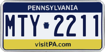 PA license plate MTY2211