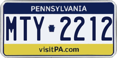 PA license plate MTY2212