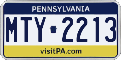 PA license plate MTY2213