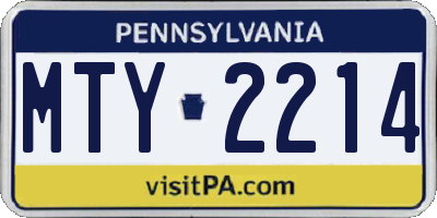 PA license plate MTY2214
