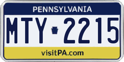 PA license plate MTY2215