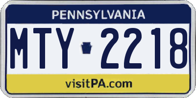 PA license plate MTY2218
