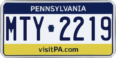 PA license plate MTY2219