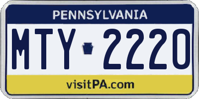 PA license plate MTY2220