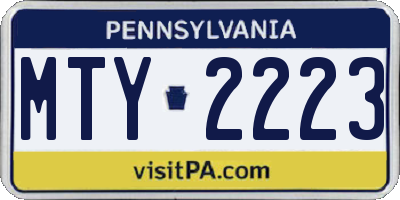 PA license plate MTY2223