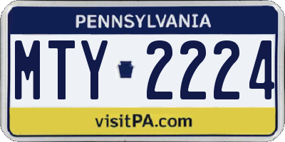 PA license plate MTY2224