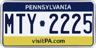 PA license plate MTY2225