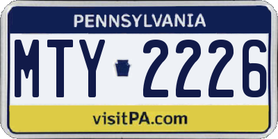 PA license plate MTY2226