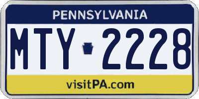 PA license plate MTY2228