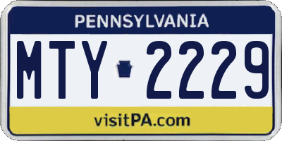 PA license plate MTY2229