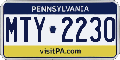 PA license plate MTY2230