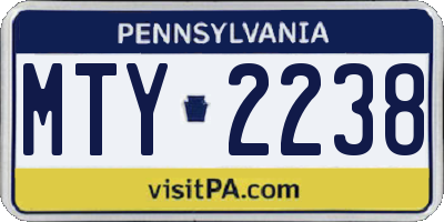 PA license plate MTY2238