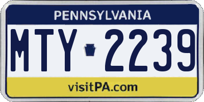 PA license plate MTY2239