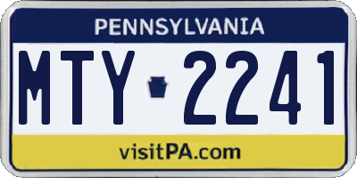 PA license plate MTY2241