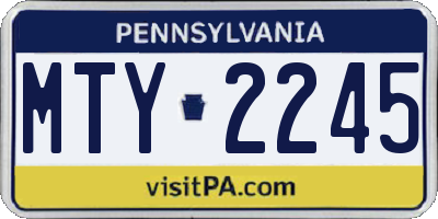 PA license plate MTY2245