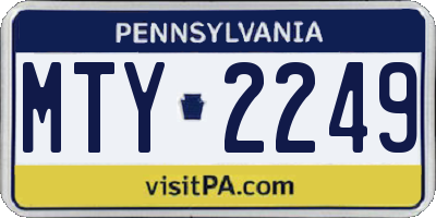 PA license plate MTY2249