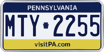 PA license plate MTY2255