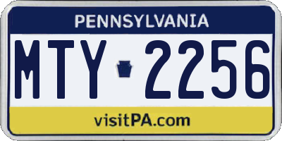 PA license plate MTY2256