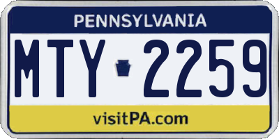 PA license plate MTY2259