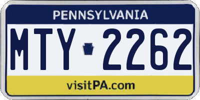 PA license plate MTY2262
