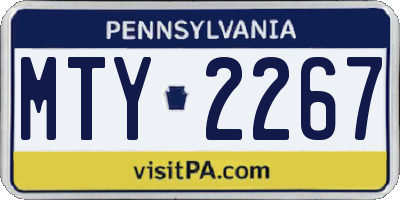 PA license plate MTY2267