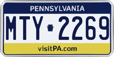 PA license plate MTY2269