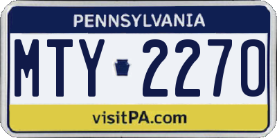 PA license plate MTY2270