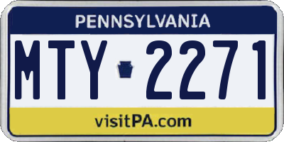 PA license plate MTY2271