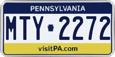 PA license plate MTY2272
