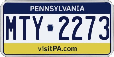 PA license plate MTY2273