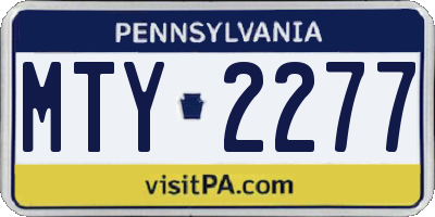 PA license plate MTY2277