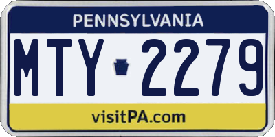 PA license plate MTY2279