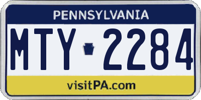 PA license plate MTY2284