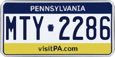 PA license plate MTY2286