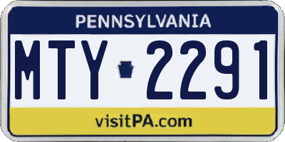 PA license plate MTY2291