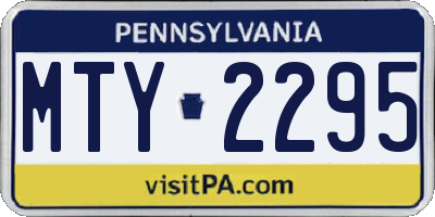 PA license plate MTY2295