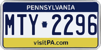 PA license plate MTY2296