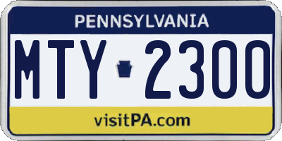 PA license plate MTY2300