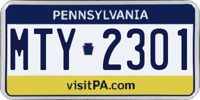 PA license plate MTY2301