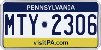 PA license plate MTY2306