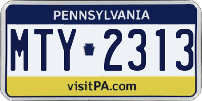 PA license plate MTY2313