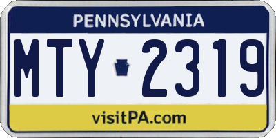 PA license plate MTY2319